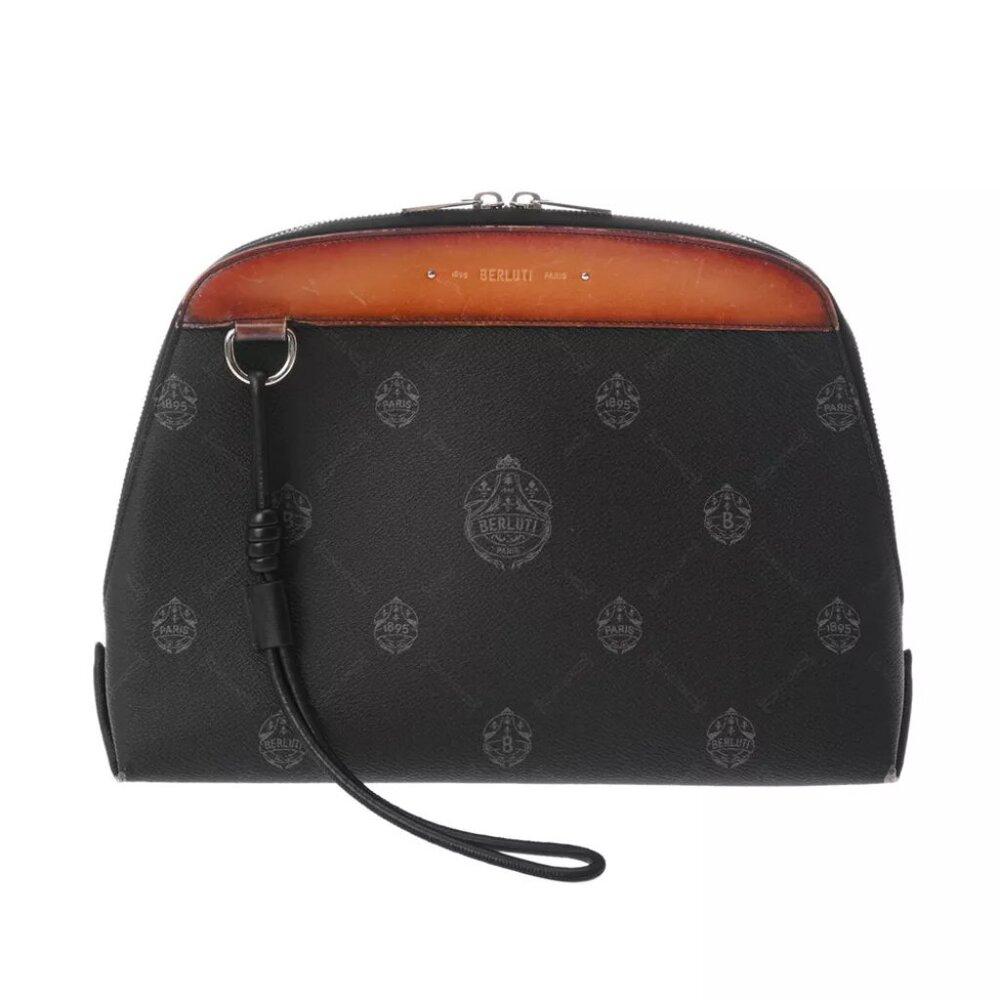 BERLUTI Black/Noir/Brown clutch bag